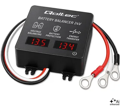 Immagine prodotto di Bilanciatore di tensione Qoltec da 24 V per 2 batterie da 12 V, corrente massima: 5 A