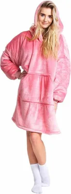 Produktbild von Cozy Noxxiez Pink - warme TV-Sweatshirt-Decke für Teenager und Erwachsene