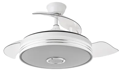Deckenventilator mit LED, 36 W, DC-Motor, 6 Stufen, Fernbedienung, Timer, weiß