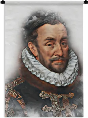 Produktbild von MuchoWow® Wandteppich Wandbehang Wilhelm von Oranien - Adriaen Thomasz - Turm 120x180 cm Tapisserie Dekoration Wandtuch - Schlafzimmer - Dekorationen für das Haus