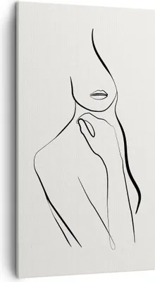 Produktbild von Bild auf Leinwand - Leinwandbild - Einteilig - Frau Skizze Zeichnung - 45x80cm - Wand Bild - Wanddeko - Wandbilder - Leinwanddruck - Bilder - Wanddekoration - Leinwand bilder - Wandbild - PA45x80-5045