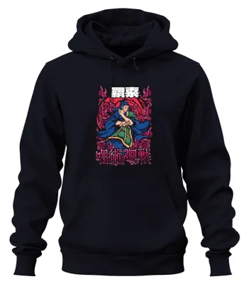 Productafbeelding van Jujutsu Kaisen Anime, Vlammenmagiër, Japans Manga, Anime-esthetiek, Cadeau, Uni Hoodie, Trui met capuchon, Marineblauw, XXL