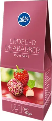 Obrázek produktu pro Ovocné cukrovinky - jahoda s rebarborou 80g