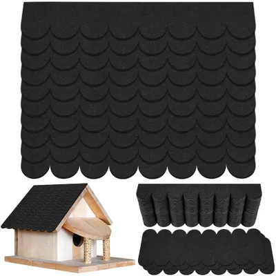 Productafbeelding van 53 Stuks Zelfklevende Dakvilt, Dakshingles voor Vogelhuisjes, Mini Doe-Het-Zelf Dakvilt