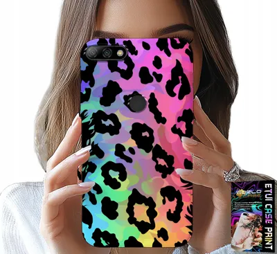 Produktbild von Fall Für Huawei Y7 2018 - Bunten Regenbogen Panther Zurück Glas