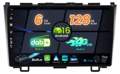 Obrázek produktu pro Android autorádio 14, 6G + 128G, pro vozidla Honda CRV (2006-2011) | Bezdrátové připojení CarPlay/Android Auto