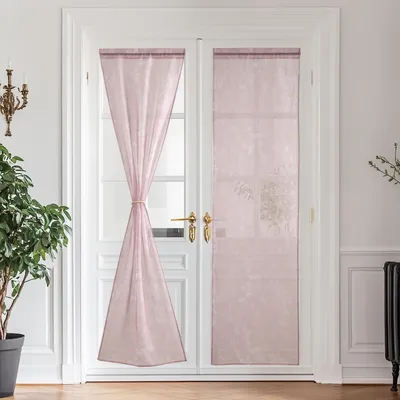 Productafbeelding van Omgoods - Linnen Look Gordijnen met Bladerenprint, Set van 2, 60 x 240 cm