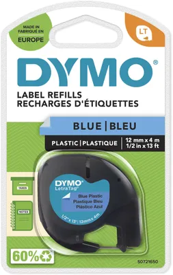 Obrázok produktu pre DYMO S0721650, Čierna na modrej, Polyester, Belgicko, DYMO, LetraTag 100T, LetraTag 100H, 1,2 cm