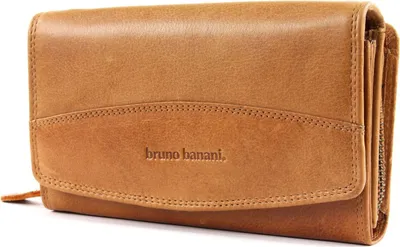 Produktbild von bruno banani Leder Geldbörse Lavato Wallet with Flap Cognac braun