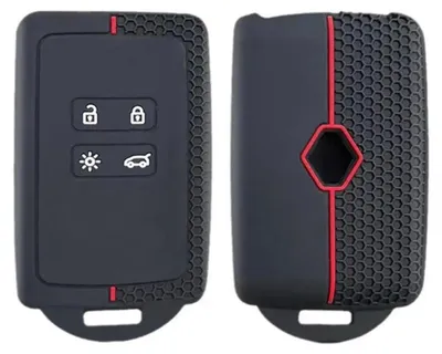 Immagine prodotto di Custodia in silicone rossa per chiavi auto, con 4 pulsanti, compatibile con Renault Dacia Clio Megane Kadjar Captur Duster