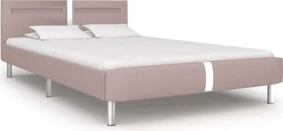 Produktbild von vidaXL Bettgestell mit LED Cappuccino-Braun Kunstleder 120x200 cm