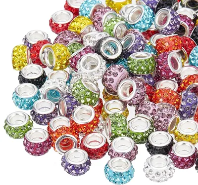 Produktbild von 120 Stück 3 Löcher Strass Europäische Perlen für Armband und Kette