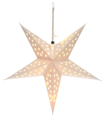 Produktbild von Papierstern mit LED 43 cm, batteriebetrieben