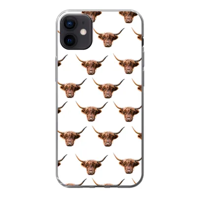 Produktbild von MuchoWow® Handyhülle Schutzhülle Hülle für iPhone 12 mini Schottischer Highlander - Kuh - Muster Silikon Softcase Handy Hülle - Bild