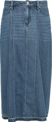 Produktbild von s.Oliver Denim A-Linien Rock Midi-Länge Mid Rise 5-Pocket mit ausgefranstem Saum