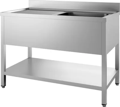 Produktbild von CHEFGASTRO 700 Spültisch Grundboden abmontierbar 2 Links 1600 BxTxH 1600x700x850mm