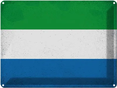 Produktbild von vianmo Blechschild 30x40 cm Sierra Leone Flagge Fahne Wappen