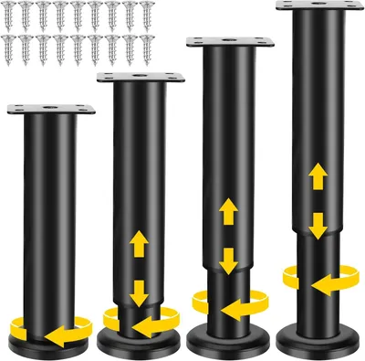 Produktbild von Verstellbare Möbelbeine, Set mit 4 Stück, Höhe 18-30 cm