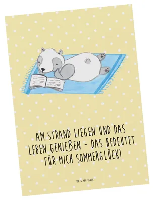 Produktbild von Mr. & Mrs. Panda Postkarte Sommerglück - Gelb Pastell - Geschenk, Sommergefühle, Summer Feelings, Strand, Postkarten, Lebensfreude, bildkarte, Winter, Blühende Blumen