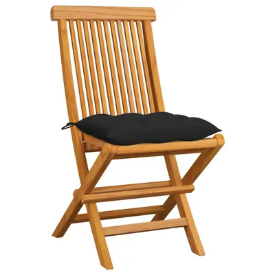 Produktbild von "WINTER SALE"Gartenstühle - Gartenmöbel - Balkonstuhl mit Schwarzen Kissen 6er-set - multifunktional& Moderne - Massivholz Teak - Stühle für Garten, Balkon NEU4382828
