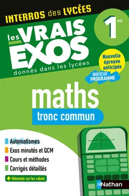 Produktbild von Interros des Lycées Maths 1re Tronc commun