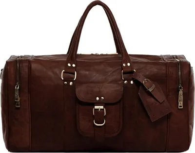 Produktbild von Große Weekender Sporttasche aus Vintage-Leder - Nachhaltige Reisetasche für Herren - Handgemacht