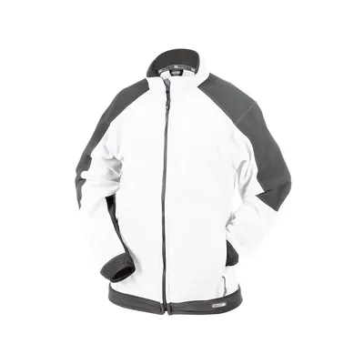 Produktbild von DASSY® Kazan Zweifarbige Fleecejacke WEIß/ZEMENTGRAU Gr.2XL Länge: STANDARD