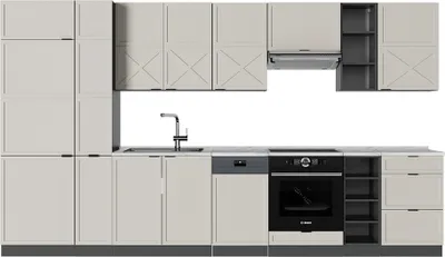 Produktbild von Küchenzeile Vicco Fame-Line GrauBeige/Anthrazit 355 cm , AP Marmor, Model 50445