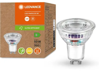 Productafbeelding van Ledvance LED PAR16 Reflektor 2,2W = 50W GU10 350lm klar Warmweiß 2700K 36° ultra effizient