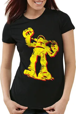 Produktbild von style3 Sheldon Hero Roboter Damen T-Shirt, Farbe:Schwarz, Größe:XL
