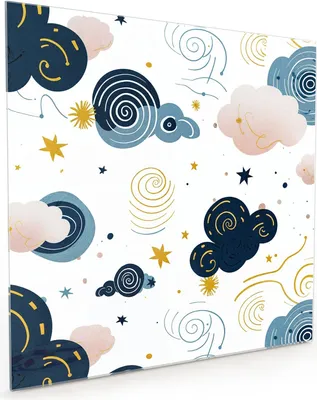 Produktbild von Küchenrückwand Spritzschutz Glas mit Motiv Wirbelwolken Design 40 x 40 cm