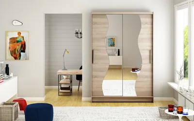 Obrázek produktu pro Šatní skříň se zrcadlem Kofi - šířka 120 cm, lanýž