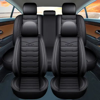 Produktbild von Eluto Auto Sitzbezüge Set, 5 Sitze Universal Sitzbezüge Autositzbezüge  Vordersitze und Rücksitz Komplett Set für Auto Zubehör Interieur, Farbe: Schwarz