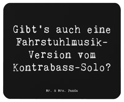 Produktbild von Mr. & Mrs. Panda Mouse Pad Spruch Kontrabass Solo - Schwarz - Geschenk, Lernen, mauspad laptop, Jazzbands, mousematte, Humor, Sinfonieorchester, Musik, Streichinstrument