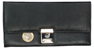Produktbild von Kellnerbörse mit Metallkette und Karabiner, aus Nappaleder, ca. 18,5 x 9,5 x 3 cm, schwarz