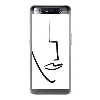 Produktbild von MuchoWow® Handyhülle Schutzhülle Hülle für Samsung Galaxy A80 Gesicht - Frau - Minimalismus Silikon Softcase Handy Hülle - Schutzdeckel