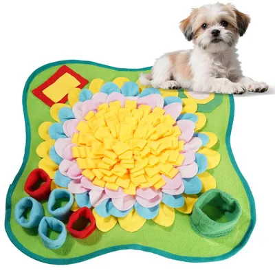 Schnüffelteppich für Hunde, 50x50 cm, buntes Fleece, waschbar