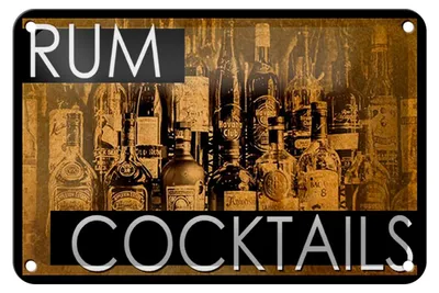 Produktbild von Blechschild Alkohol 18x12cm Rum Cocktails