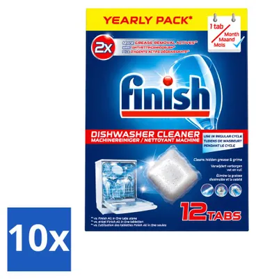 Produktbild von 10 x Finish Spülmaschinenreiniger gegen Fett und Schmutz - Vorteilspackung - 10 Stücke