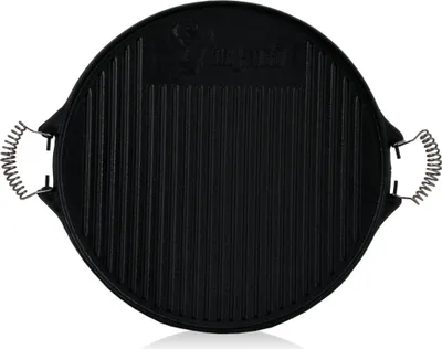 Produktbild von BBQ-Toro Gusseisen Grillplatte mit Griffen | Ø 42 cm | Wendeplatte, emailliert