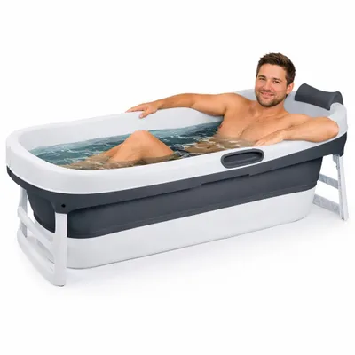 Produktbild von HelloBath® Faltbare Badewanne für Erwachsene XL, 147x63x52cm – Erwachsene Mobile Badewanne | Badewanne für Dusche & Outdoor