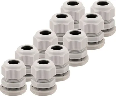 Obrázok produktu pre Káblové vývodky M20 sivé 10 kusov.