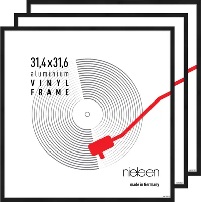 A product image showing multiple frames stacked, with a graphic design of a vinyl record and turntable.