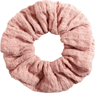 Produktbild von Haar Scrunchies aus Baumwoll Waffelstoff - Pink
