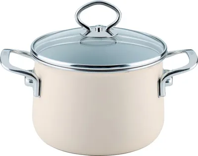 Produktbild von RIESS 0703-011, 4 l, Weiß, Stahl, Emaille, Keramik, Gas, Induktion, Edelstahl
