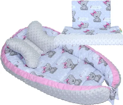 Produktbild von Baby MINKY Nestchen Kokon Kuschelnest Reisebett 2-seitig Kissen Decke Schmetterling Kissen - 4T- 23