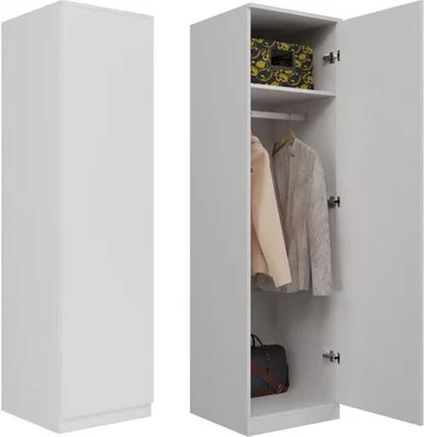 Produktbild von Kleiderschrank Schrank, Flurgarderobe, Weiß, 50 cm Breite