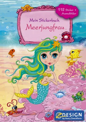 Produktbild von AVERY Zweckform Stickerspielbuch DIN A5 Meerjungfrau 112 Sticker + Ausmalbilder