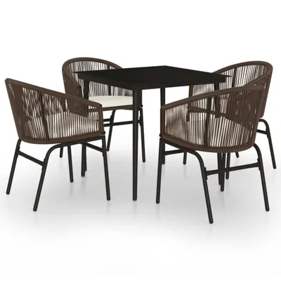 Immagine prodotto di vidaXL set da pranzo da giardino 5 pezzi marrone