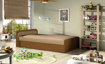 Immagine prodotto di Letto moderno per bambini Letti tessili Letto in legno Divano letto Camera dei bambini Nuovo